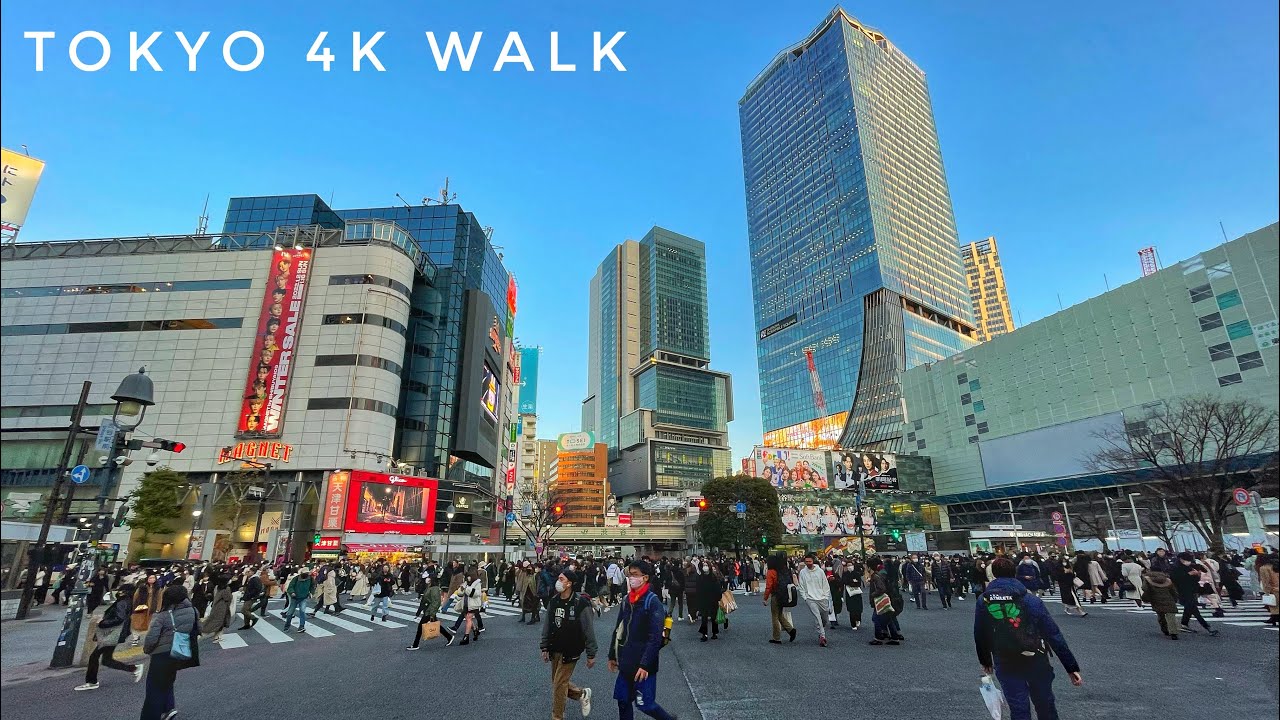 Tokyo, Shibuya 4K - Exploring Busy Streets and Shopping Areas - February 2022