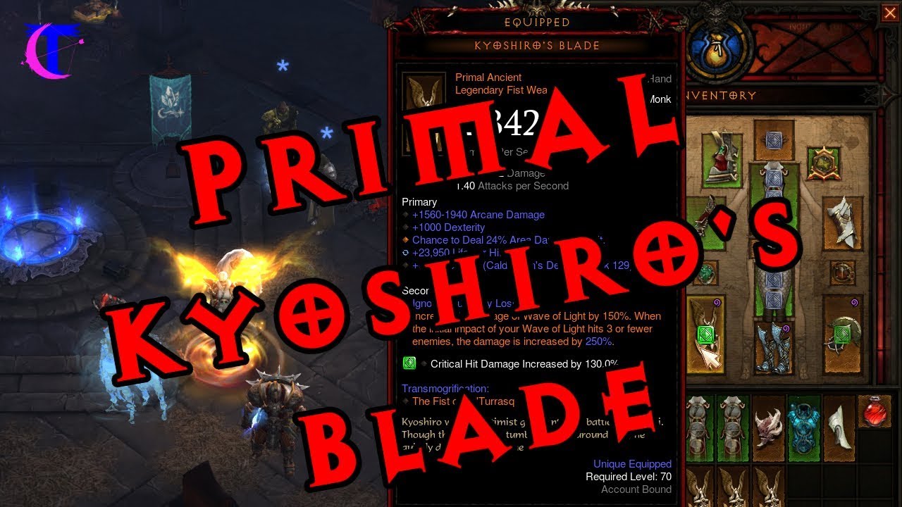 Diablo III 2.6.1 - Crafting a Primal Ancient Kyoshiro's Blade