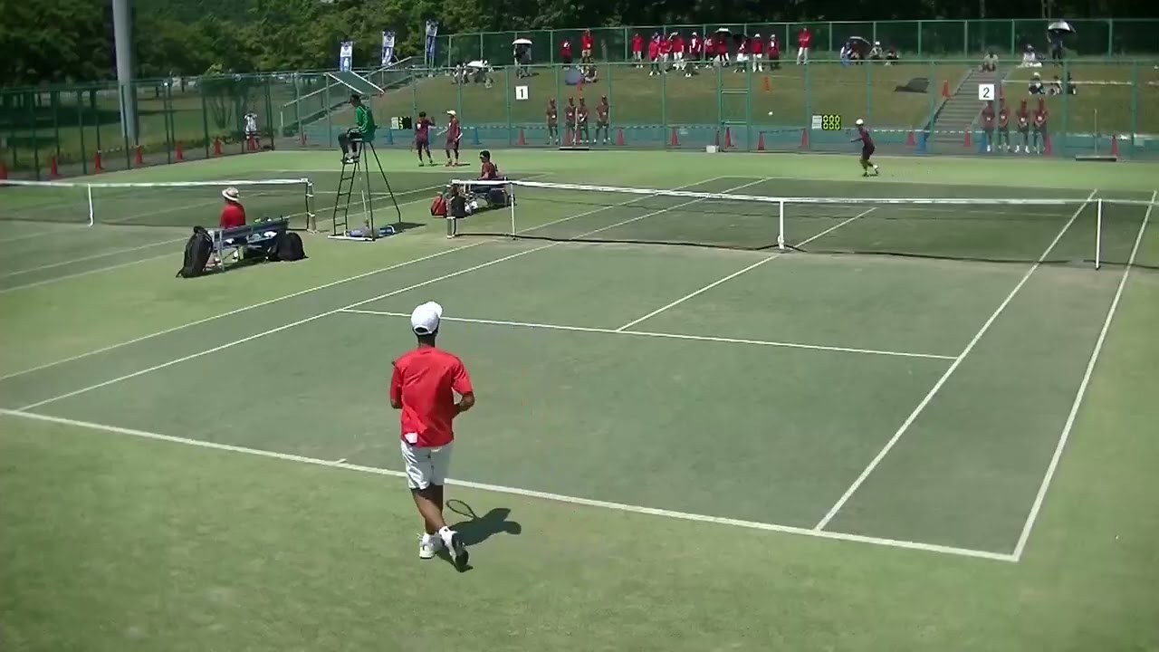 2023年IH テニス男子 団体 1回戦 2 日大山形 山形 x 光泉カトリック 滋賀 シングルス