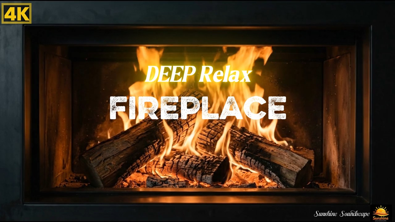 Deep Relax Fireplace (4K, 60 Min) | Sleep/Relax Ambient for Gentle Calm