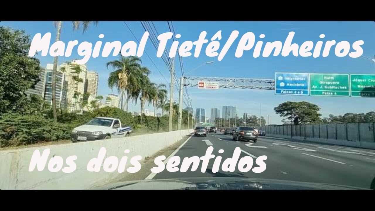 Marginal Tietê/Marginal Pinheiros São Paulo(4K60)Nos dois sentidos(driving in both directions)