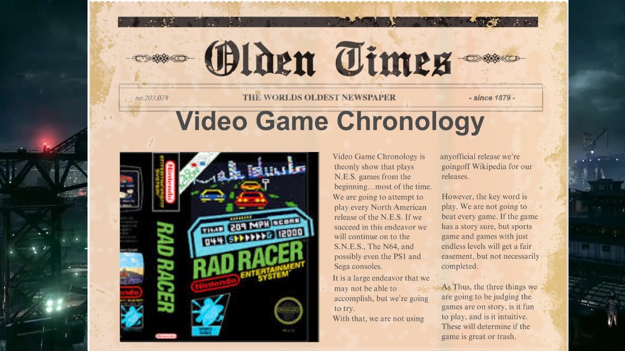Video Game Chronology Episode 76: Rad Racer