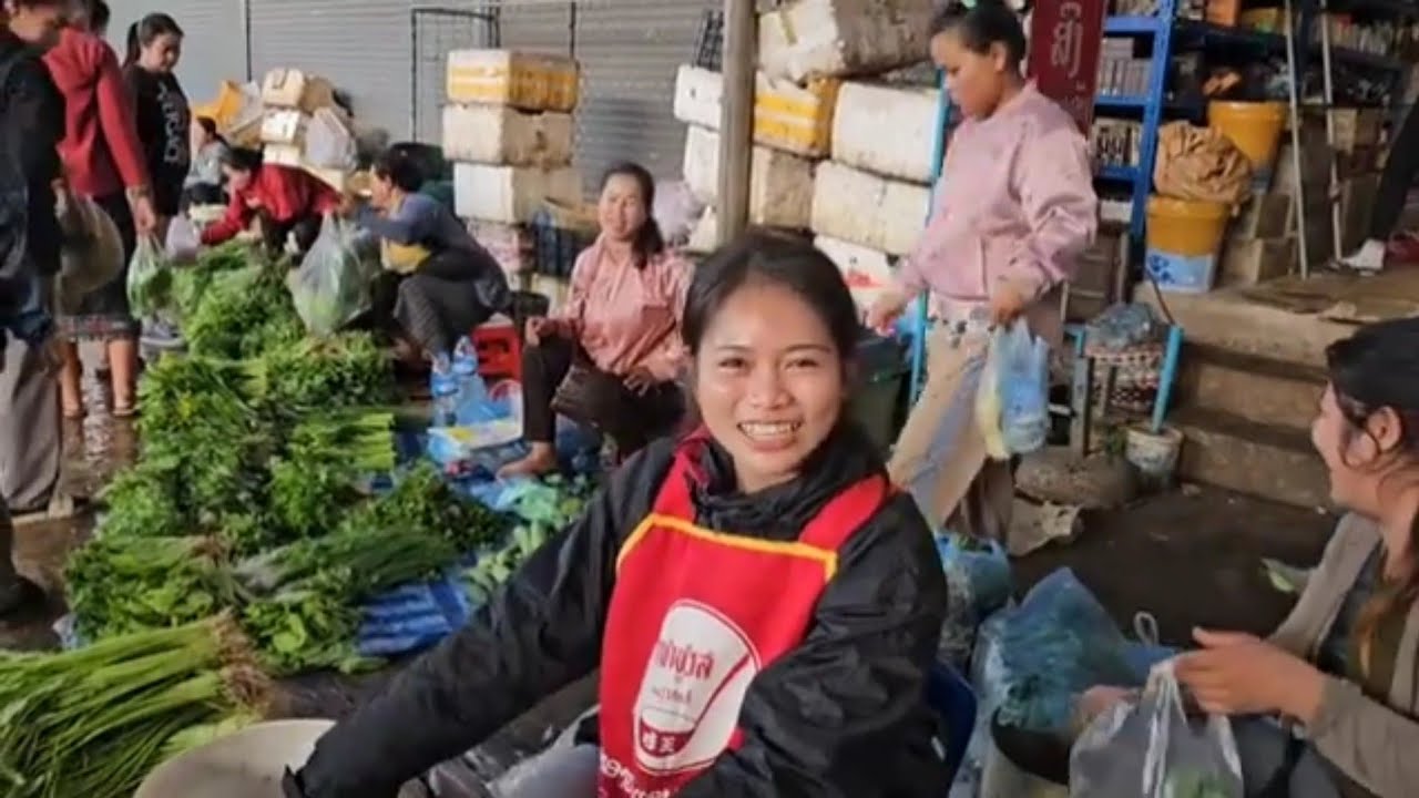 #เที่ยวลาวใต้ #สาวลาว #สาวลาวใต้ ตลาดปากเช แม่ค้าน่ารัก