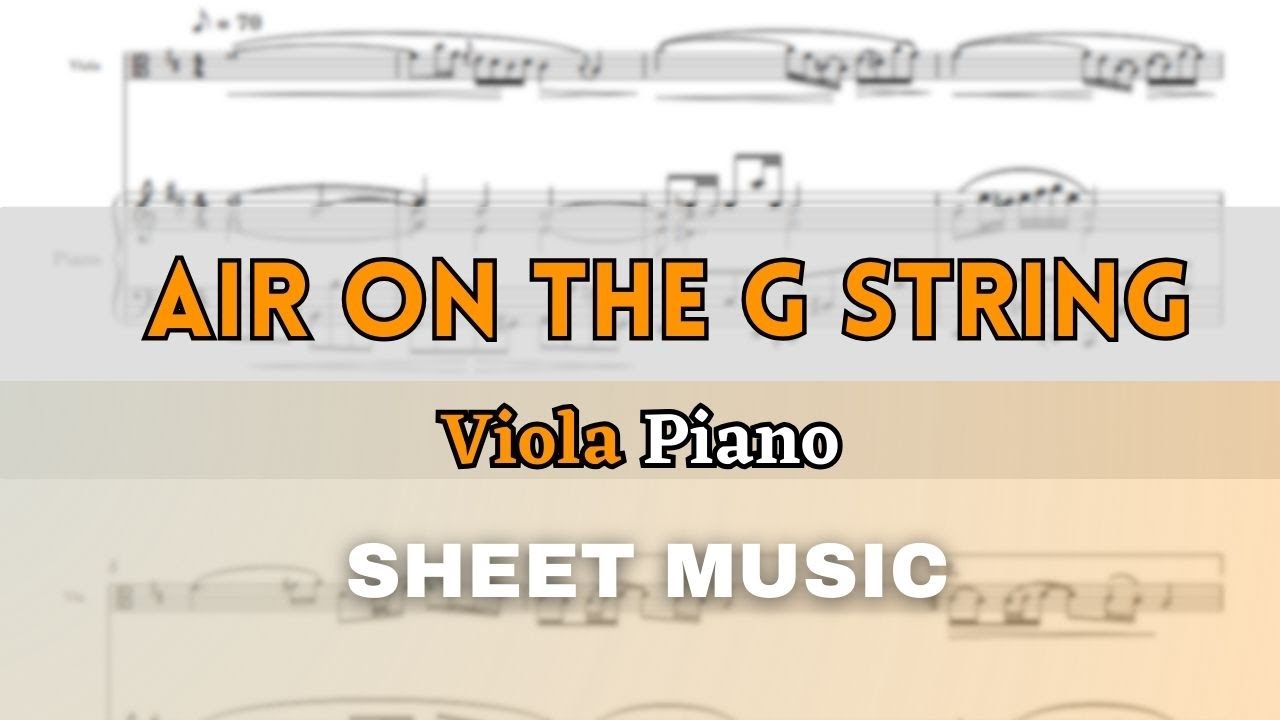 J.S. Bach - Air on the G String | Viola and Piano (Sheet Music/Full Score)
