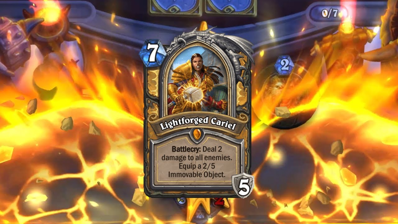 Hearthstone - New Paladin Hero Card Lightforged Cariel Gameplay (Fractured in Alterac Valley)