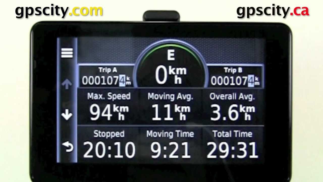 The Garmin nuvi 3590 and nuvi 3550 Trip Computer Screen with GPS City