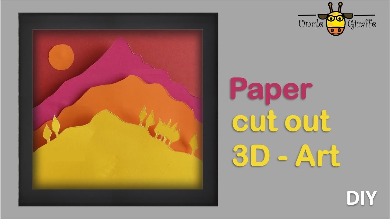 Paper Cut - Layer illustration Art  - 3D Art Nature with mountains | Natural scenery