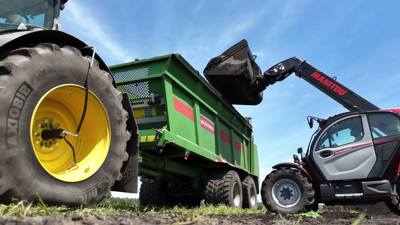 John Deere 8360R + Bergmann 6240 TSW  | épandage compost Culture d’Asperges – Médoc 2025