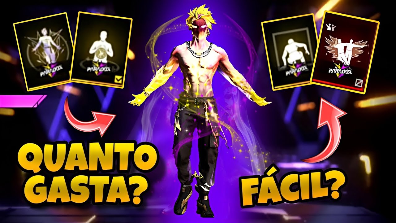 PEGANDO A SKIN LENDÁRIA DO PARADOXO!! FÁCIL? QUANTO GASTA? TORRE DE TOKENS FREE FIRE, NOVO EVENTO FF
