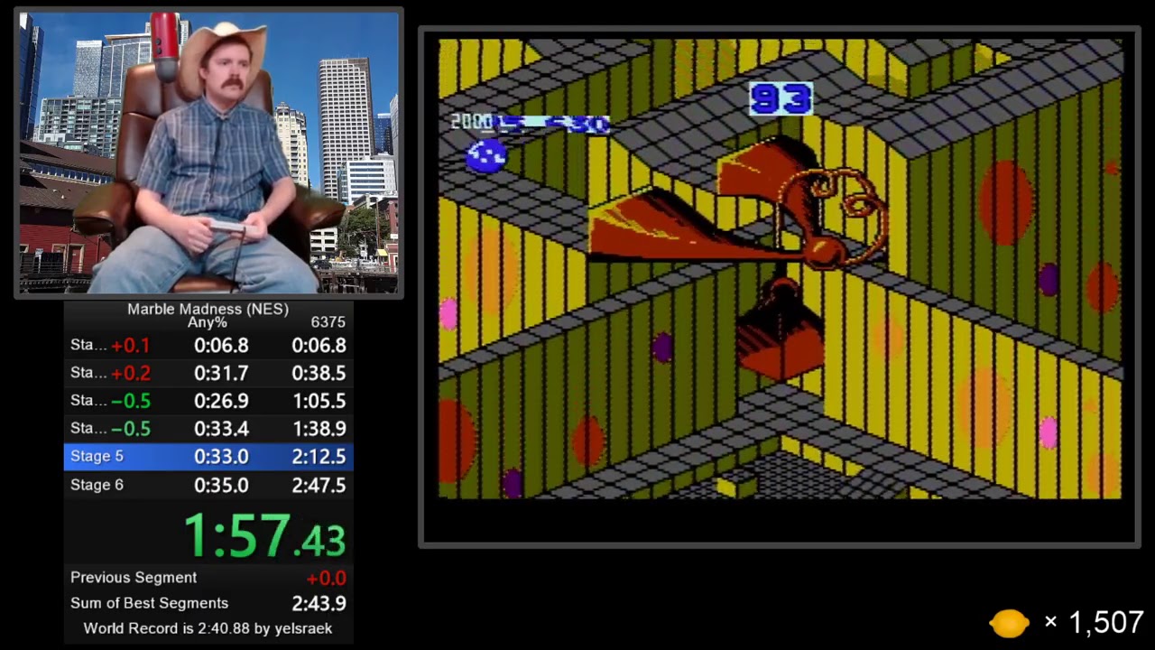 Marble Madness NES speedrun in 2:46 by Arcus
