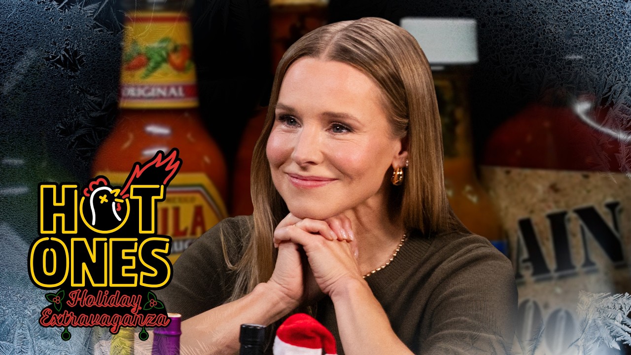 Kristen Bell Gets Festive on the Hot Ones Holiday Extravaganza | Hot Ones