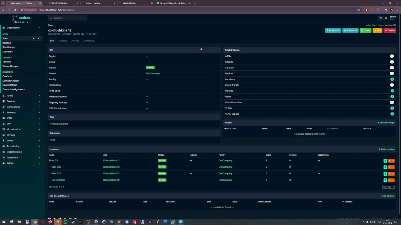 Netbox. IPAM. IP-plan. VLAN-plan.