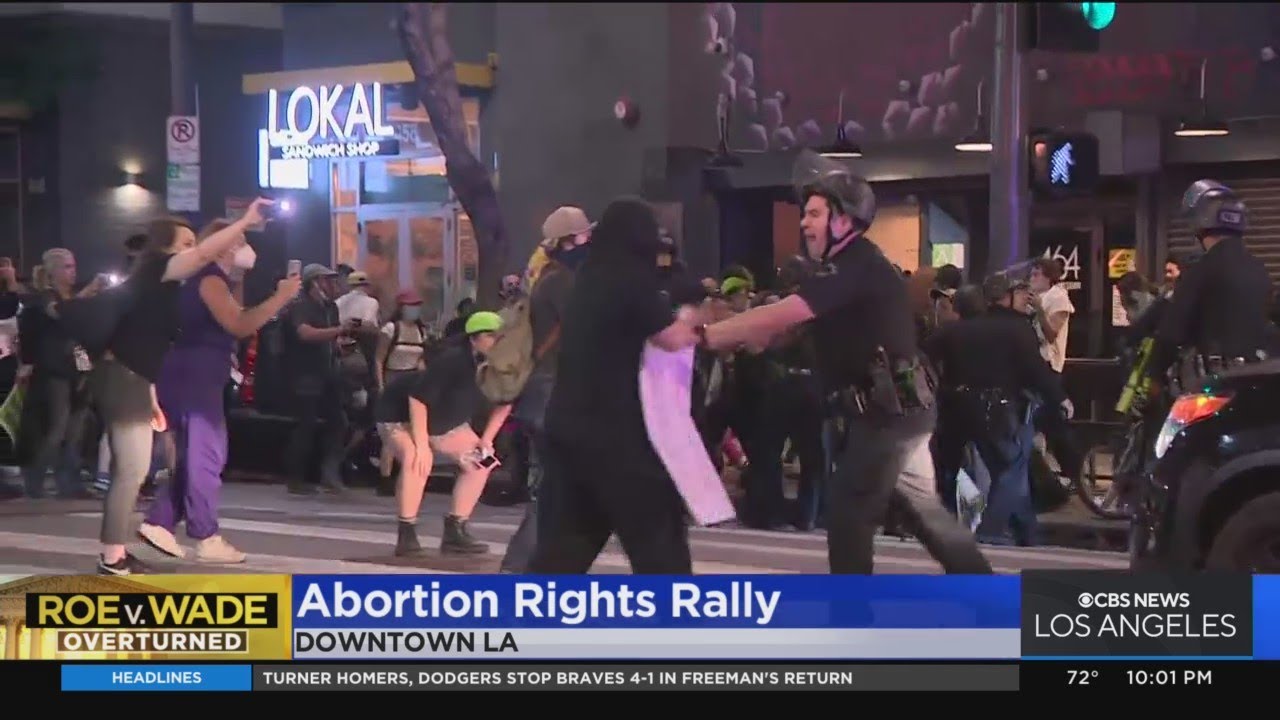 Police declare downtown LA protests an unlawful assembly