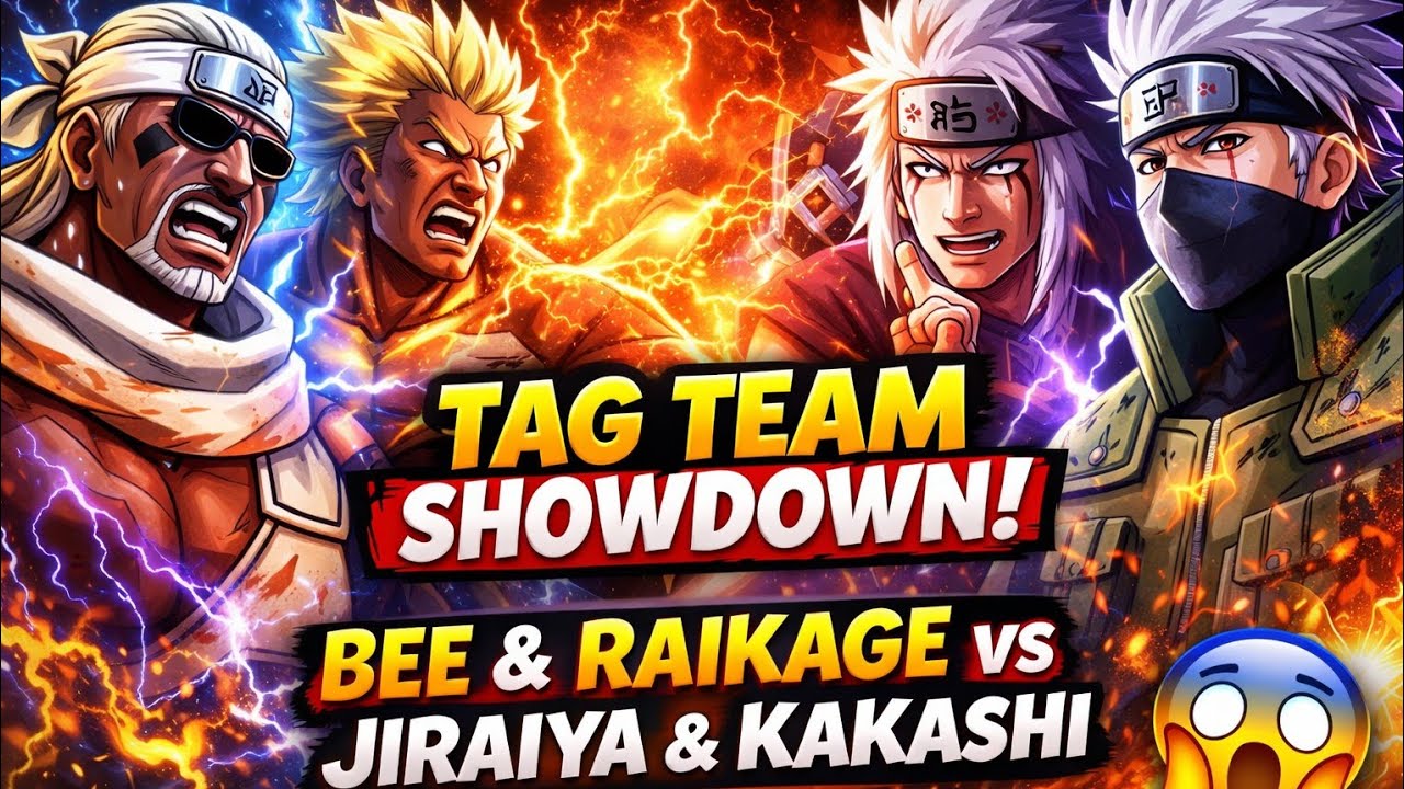 KILLER BEE & RAIGAKE VS JIRAIYA & KAKASHI! TAG TEAM ⚡🔥