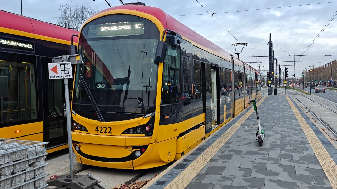 Linia 16 ( Kurs Skr&oacute;cony ) - Hyundai Rotem 140N #4222 ( Tramwaje Warszawskie )