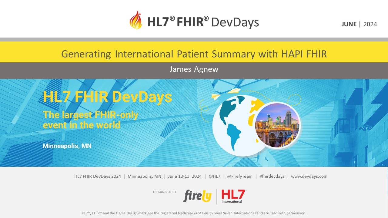 James Agnew - Generating International Patient Summary with HAPI FHIR | DevDays 2024