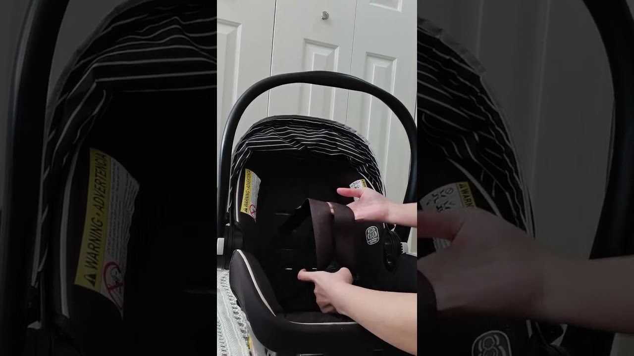 How to adjust the strap of a Graco Snugride 35 Lite LX Carseat. #carseat #carseatreview