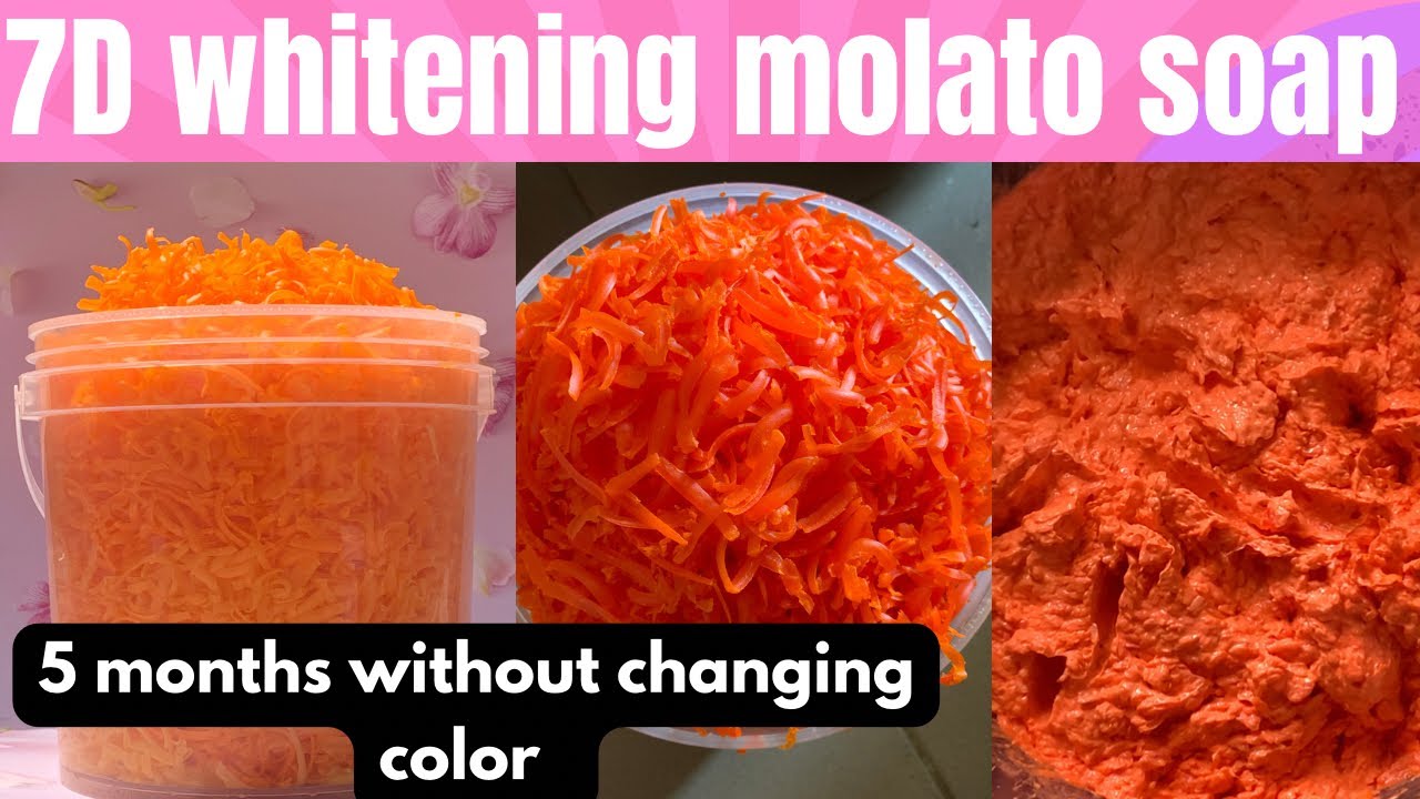 How to make 7D strong whitening molato soap/No changing color/super whitening 🔥