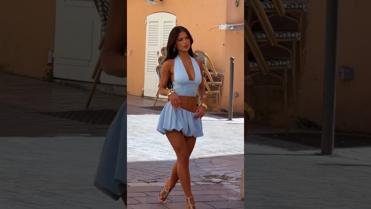 The Perfect🥀 Our FIIA Top + Mini Skirt in Baby Blue💙 #fashion #model #beauty #style #outfit #shorts