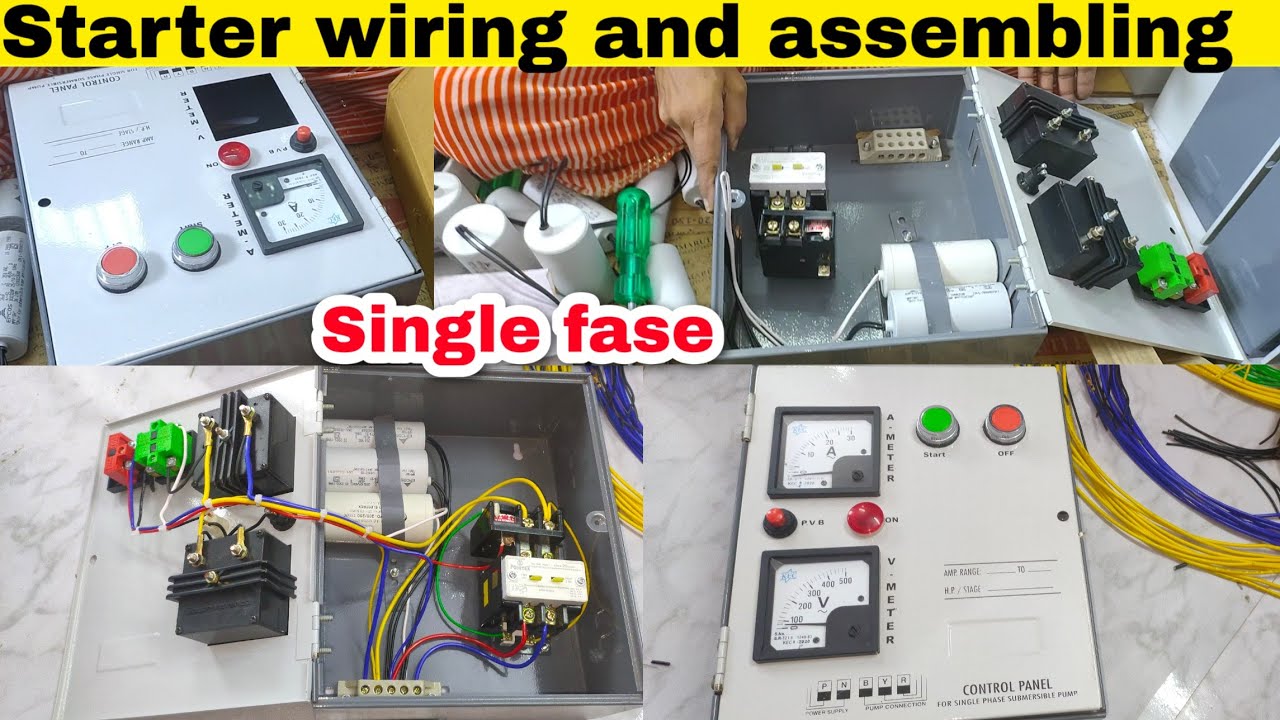 Single fase Starter  full wiring and Assembling in manufacture (1Hp starter wiring) Contractor!relay