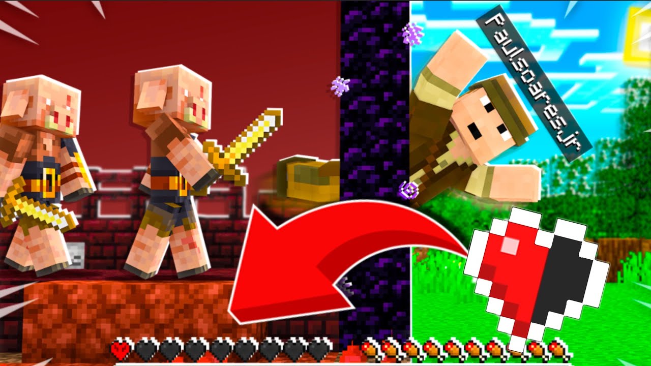 I Escape the Nether with ONE LIFE and NO HEALING in Minecraft Ultra Hardcore!