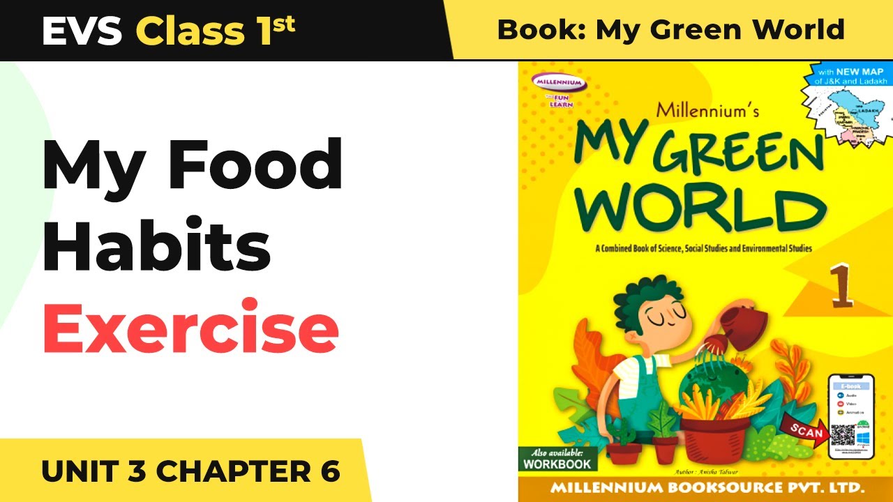 My Food Habits Exercise | My Green World Book Pg no. 43 to 45 | Class 1 EVS Unit 3 Chapter 6 | 2024
