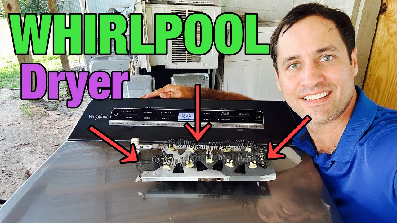 This Pretty Whirlpool Dryer Runs But Will Not Heat | Quick 3387747 Element Fix | WED8127LC1 