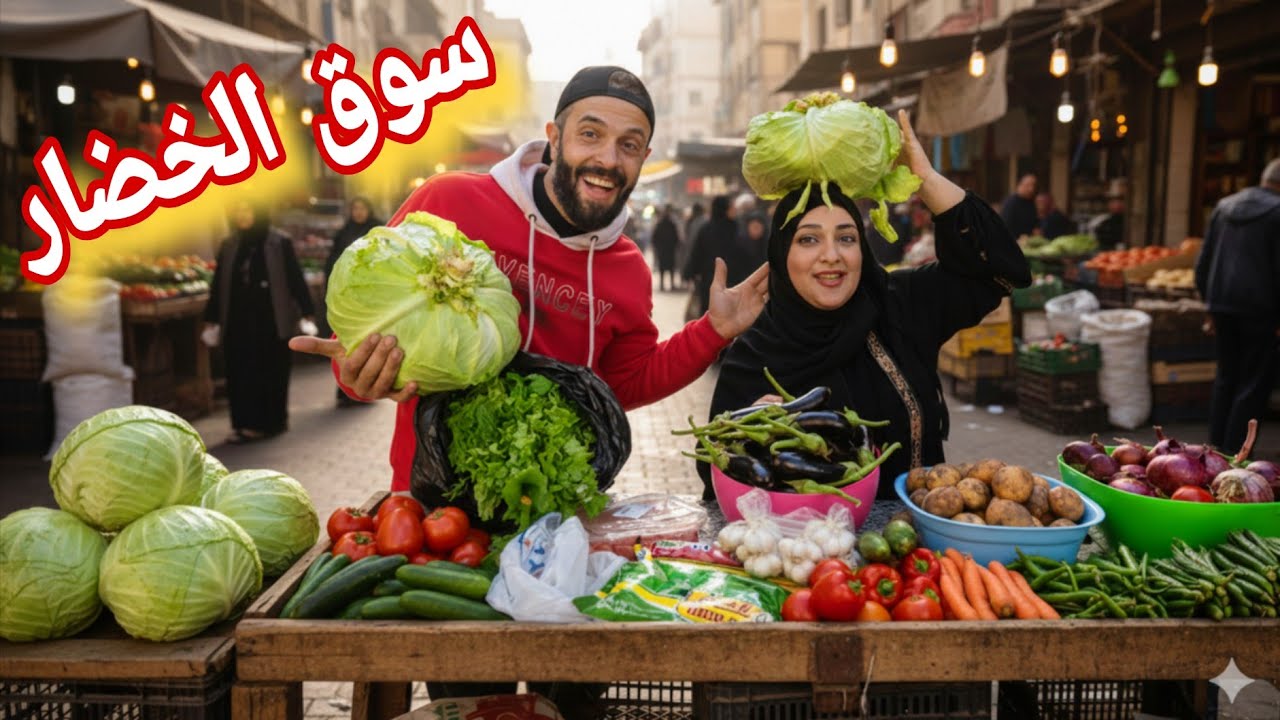 اتجننا ونزلنا نشتري كرنب🥗 من سوق الخضار بالليل وسعيد فرج علينا الناس🤩