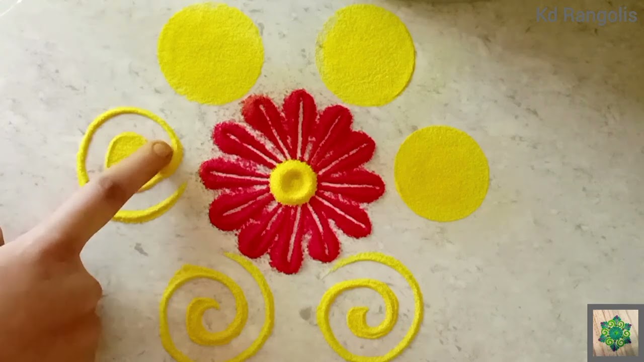 Small and Simple Rangoli Design | Simple Rangoli Design 