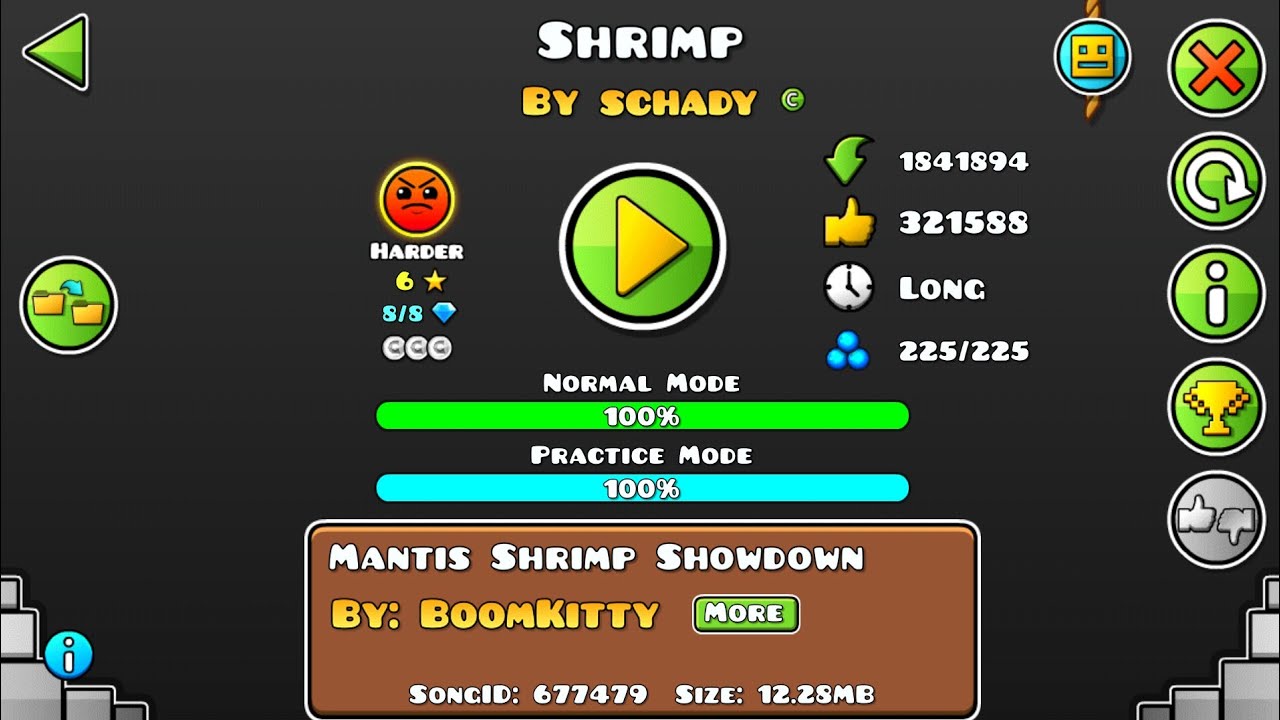 Shrimp by Schady |Geometry dash| Complete 100% |All coins|