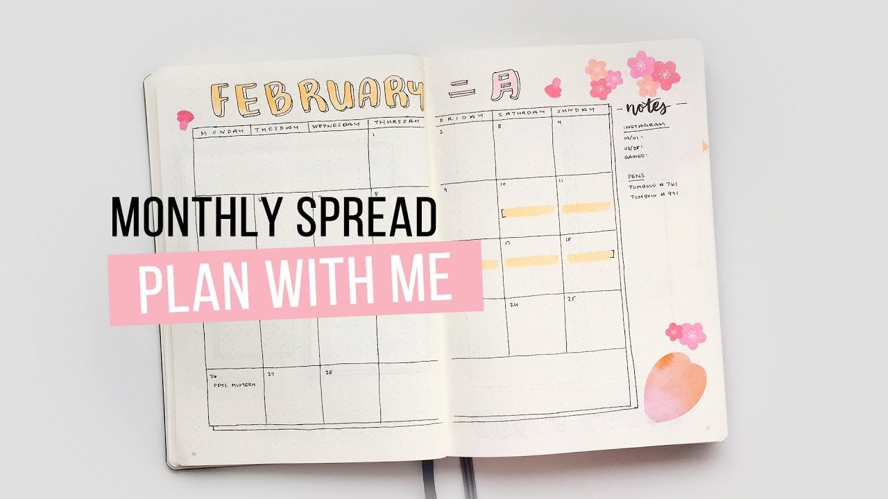 kpop bullet journal | plan with me | february 2018 monthly spread
