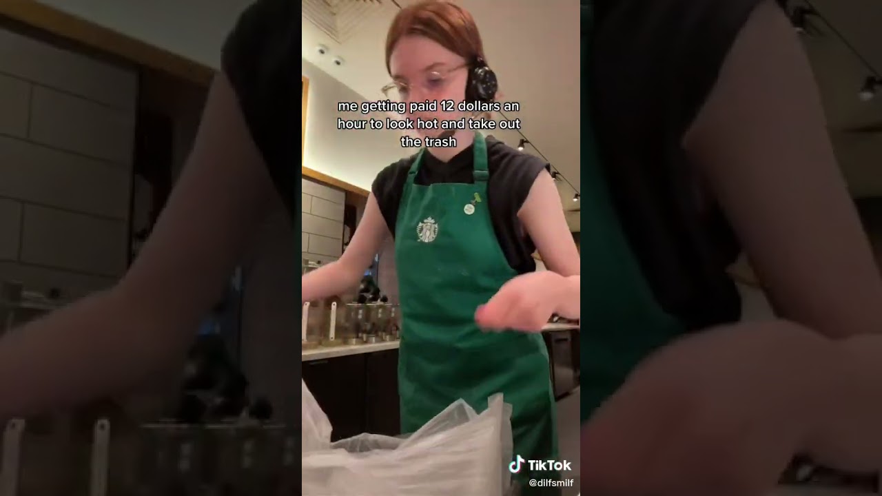 Girl taking out the trash