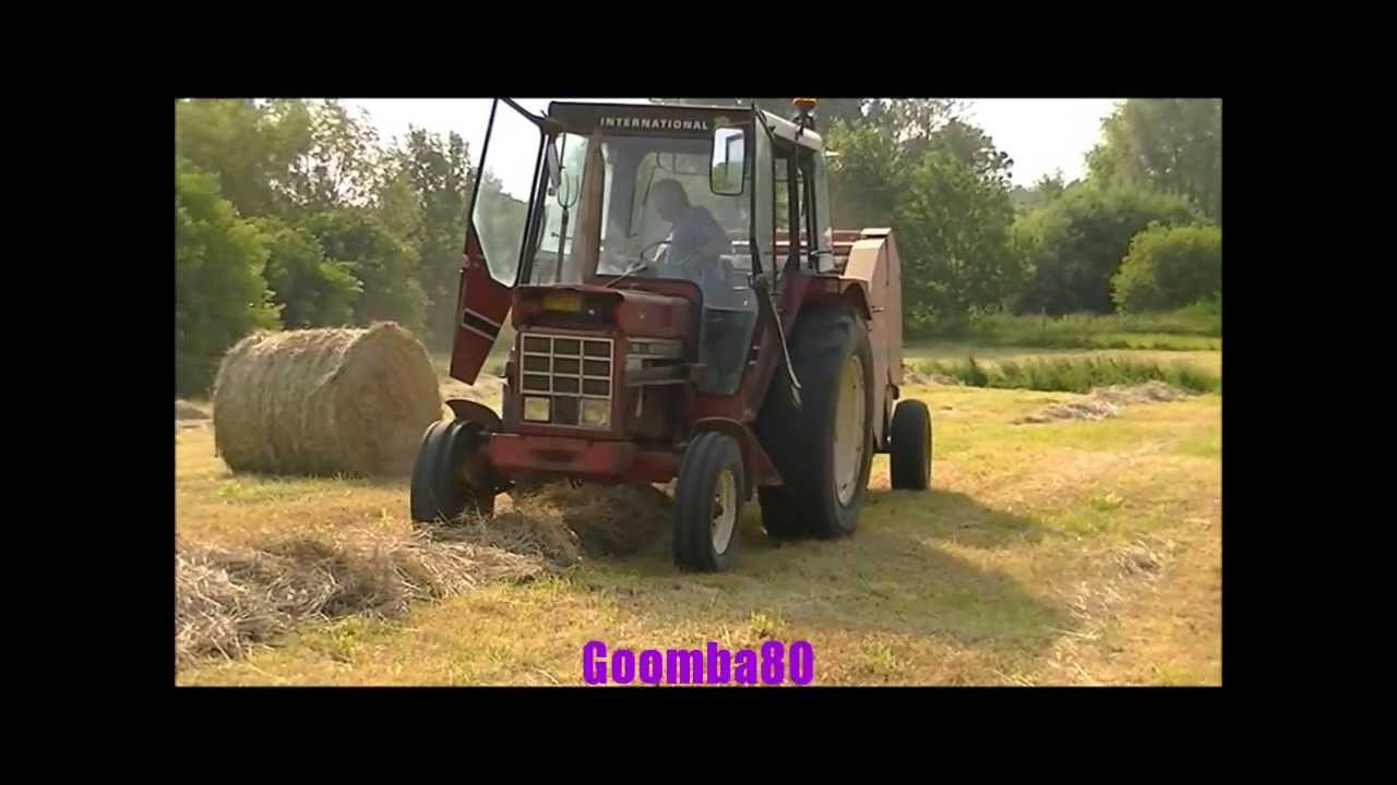 Pressage de foin en Picardie ( 08/06/2013) , avec Case IH 743 & presse a balle ronde Blanchot