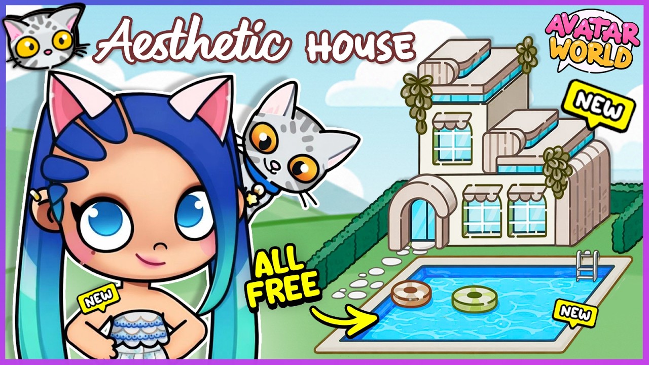 🏊&zwj;♀️✨ I Decorated the Most AESTHETIC POOL HOUSE in Avatar World for FREE! | PART 1