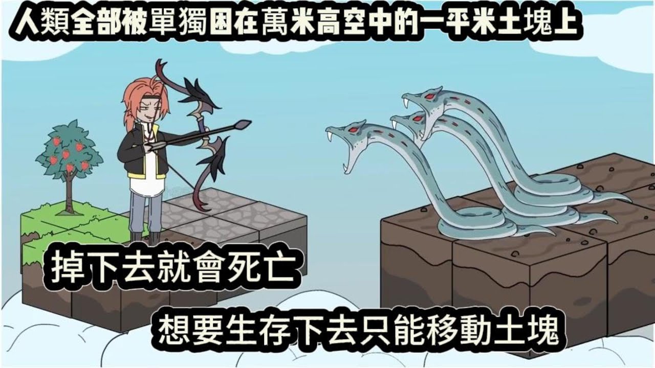 人類全部被單獨困在萬米高空中的一平米土塊上，掉下去就會死亡，想要生存下去只能移動土塊