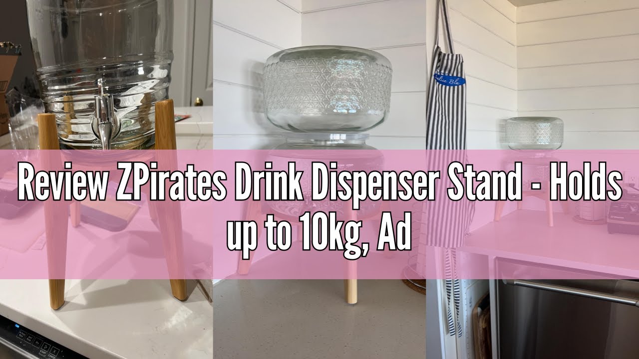 Review ZPirates Drink Dispenser Stand - Holds up to 10kg, Adjustable, Fits Small Medium and Large Di