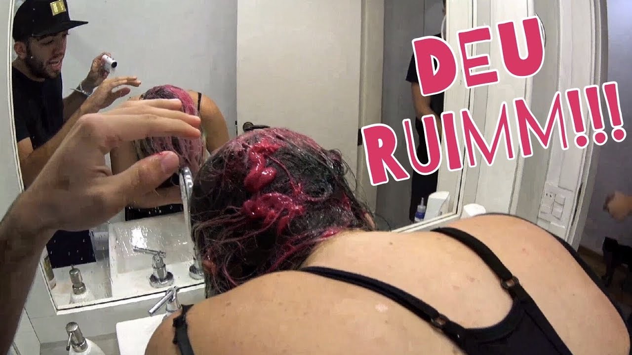 TROLLEI TROCANDO SHAMPOO POR TINTA ROSA!!