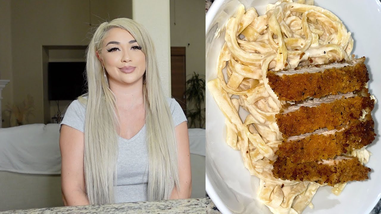 Сливочная лимонная паста с курицей в лимонно-перцовой корочке