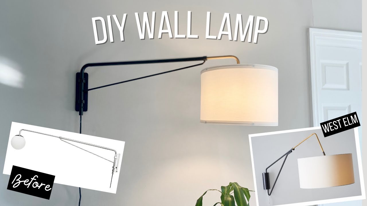 EASY DIY Wall Lamp | West Elm Wall Sconce Dupe | Can it be DIYed?! - IKEA DIY HACK 2021