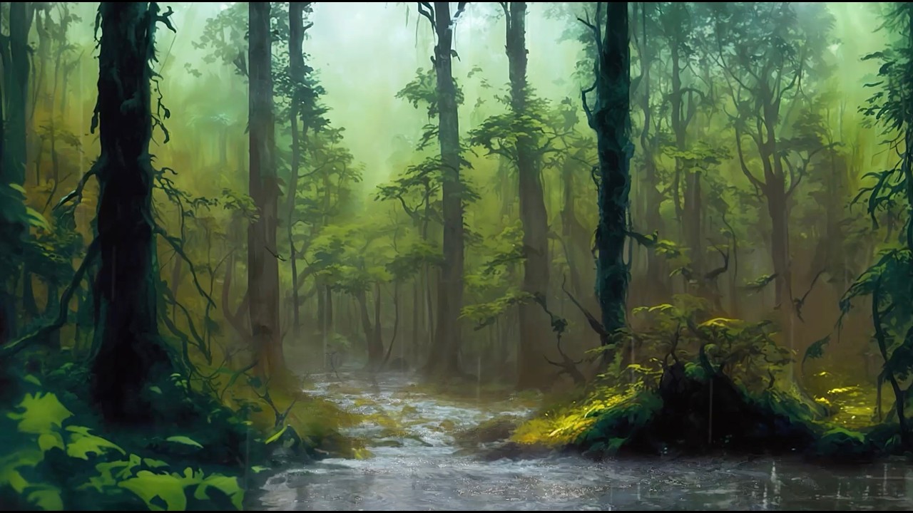 Rain on Forest Creek 🌧️ Calming Rain & Nature Ambience for Reading & Relaxation (2 Hours)