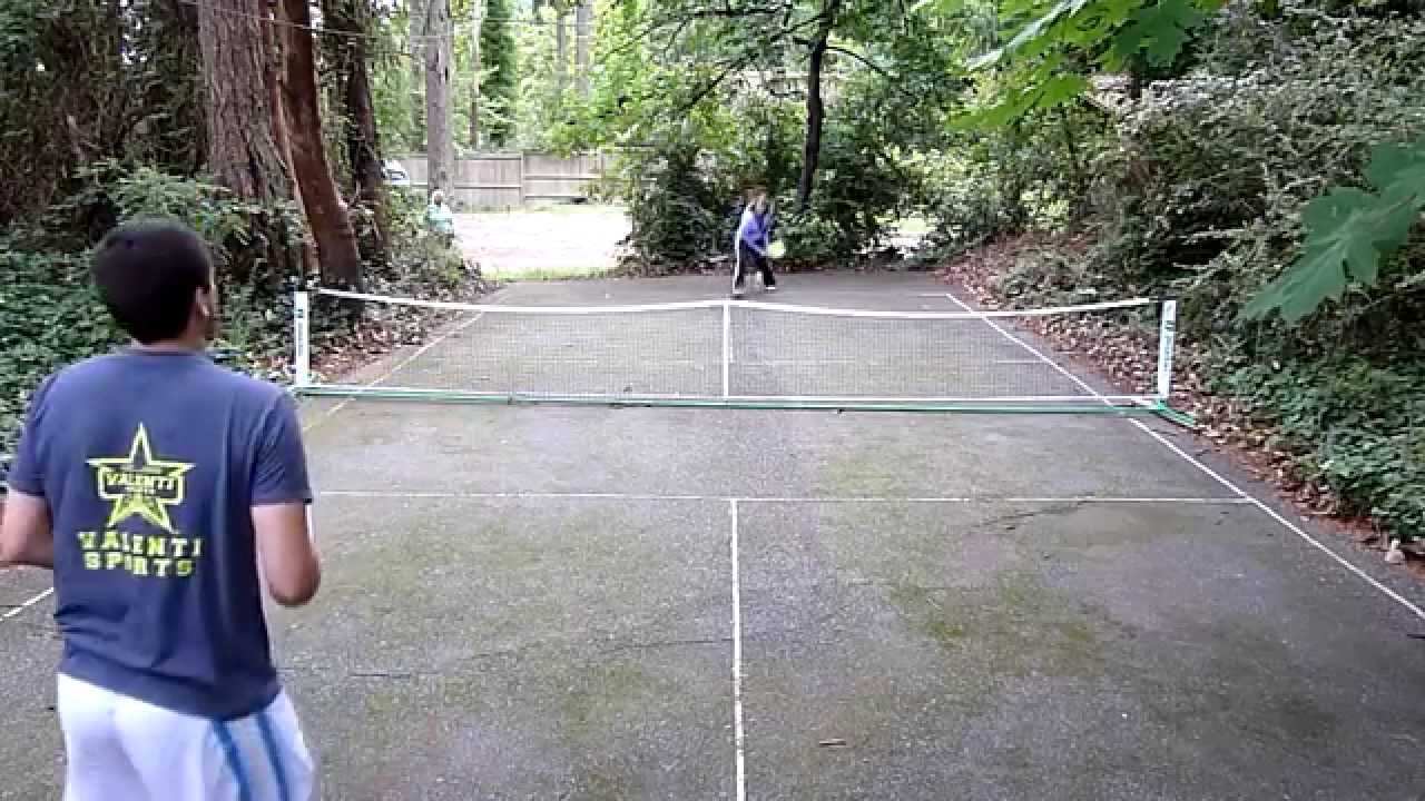 The first ever pickleball court!  The ORIGINAL pickleball court 1965!  Jennifer Lucore, Joe Valenti