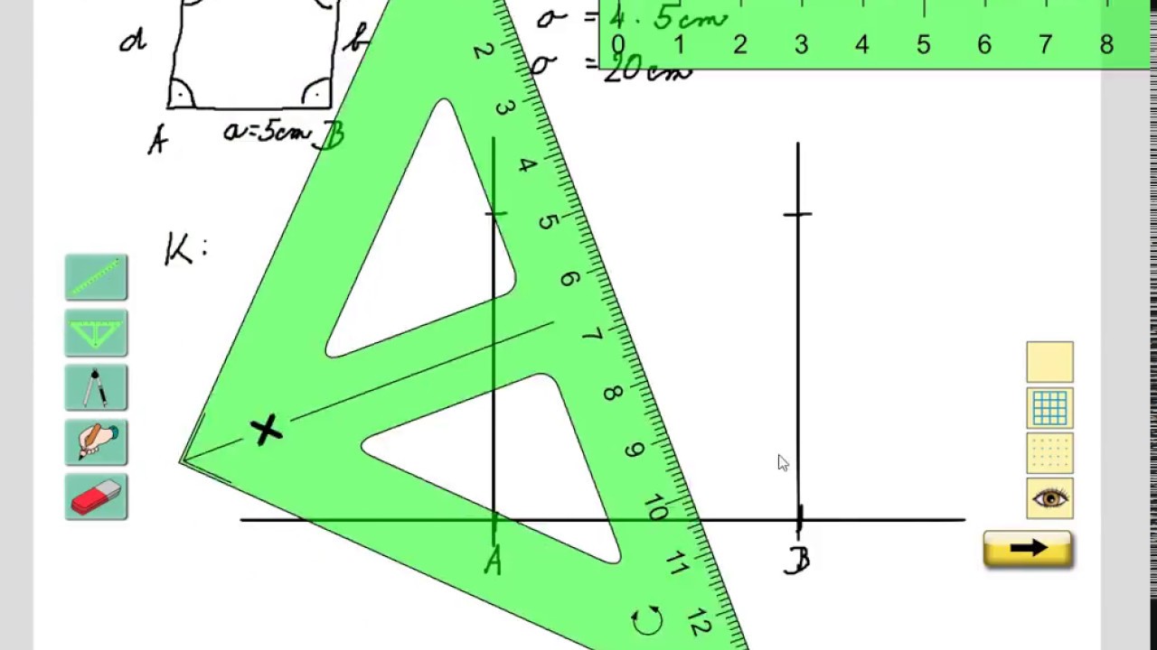 Rýsování (čtverec, výpočet obvodu), Geometrie pro 5.roč., str. 26, cv. 3a
