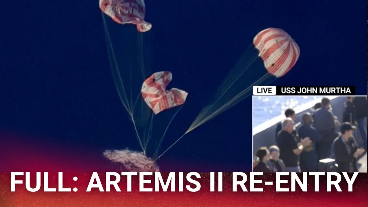 FULL: Artemis II&rsquo;s fiery return to Earth after historic Moon mission