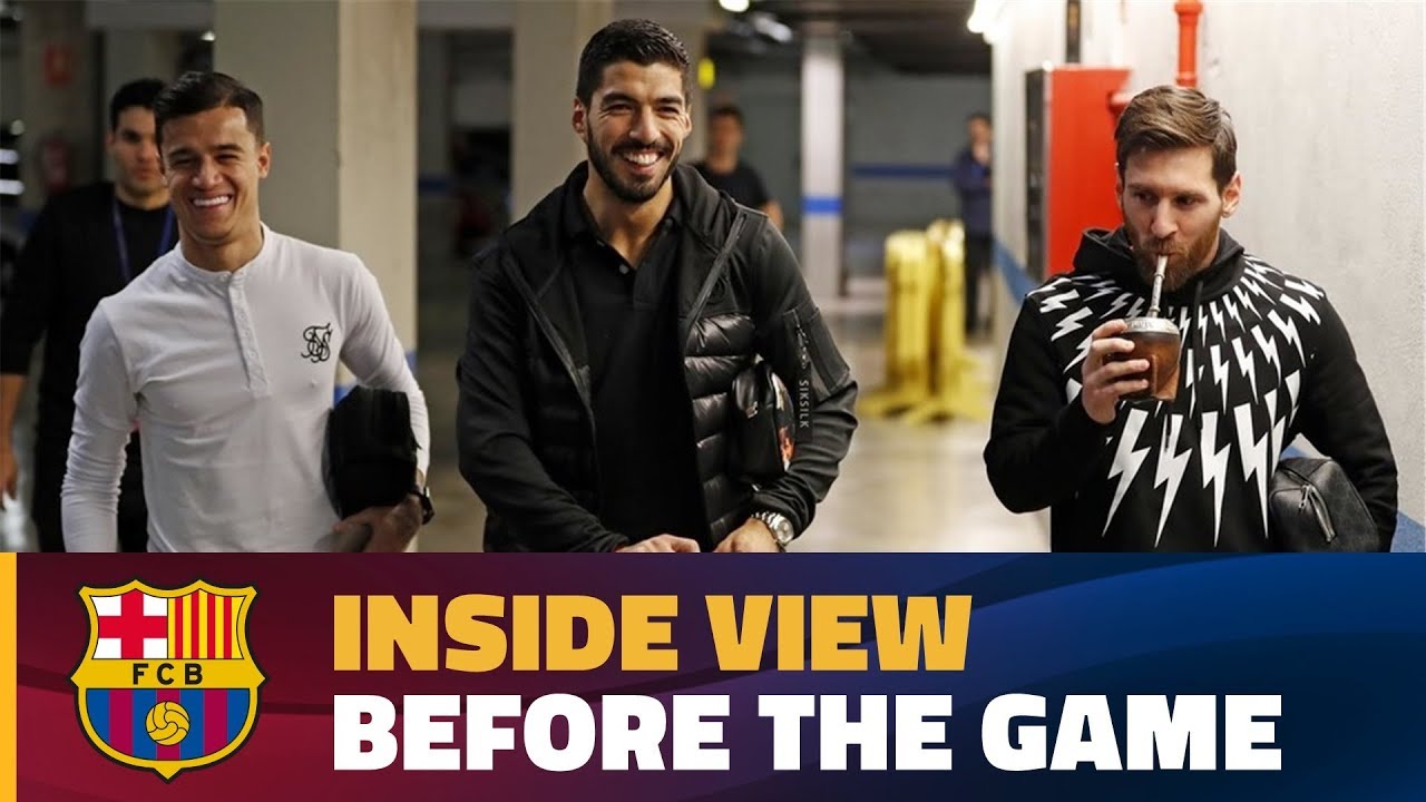 Coutinho, Luis Suárez and Messi get ready for action against Alavés