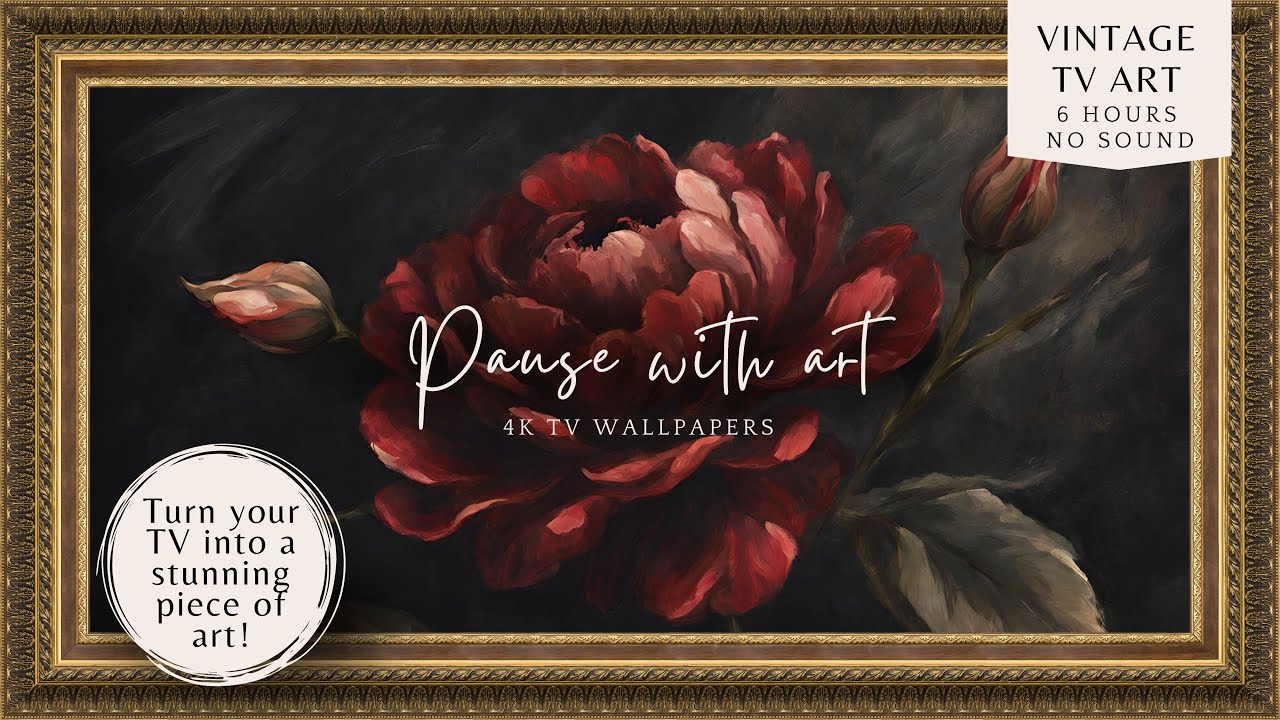 Vintage Frame TV Art | Red Rose Romantic Valentine's Day | Screensaver TV | Romantic Wallpaper 4K