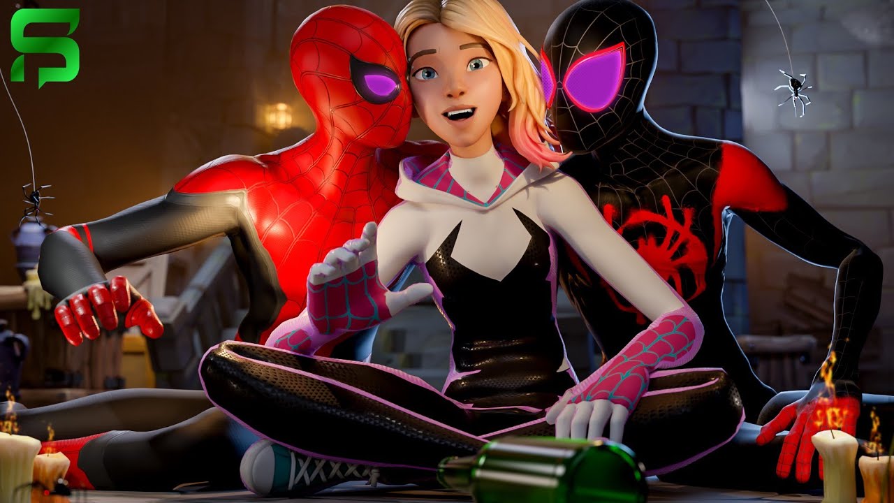 Spider-Gwen PLAYS SPIN the BOTTLE with Spider-Man & Miles Morales.... Fortnitemares