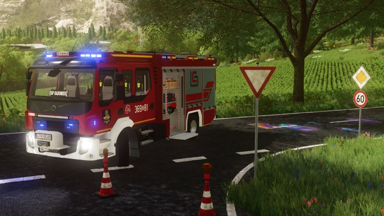 FS 22 Wyjazd OSP Radomierz do Plamy oleju na drodze