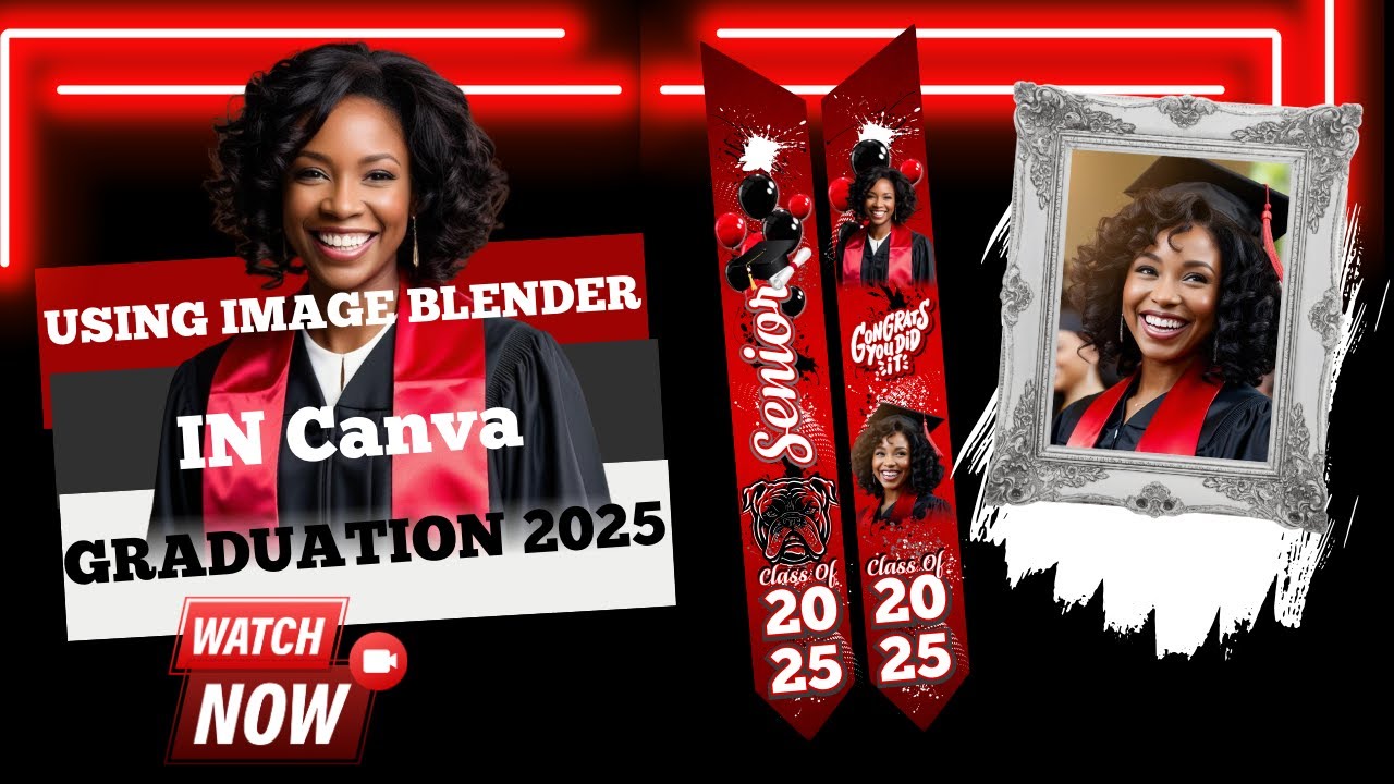 Graduation Stole 2025 Using The Image Blend Tool In Canva