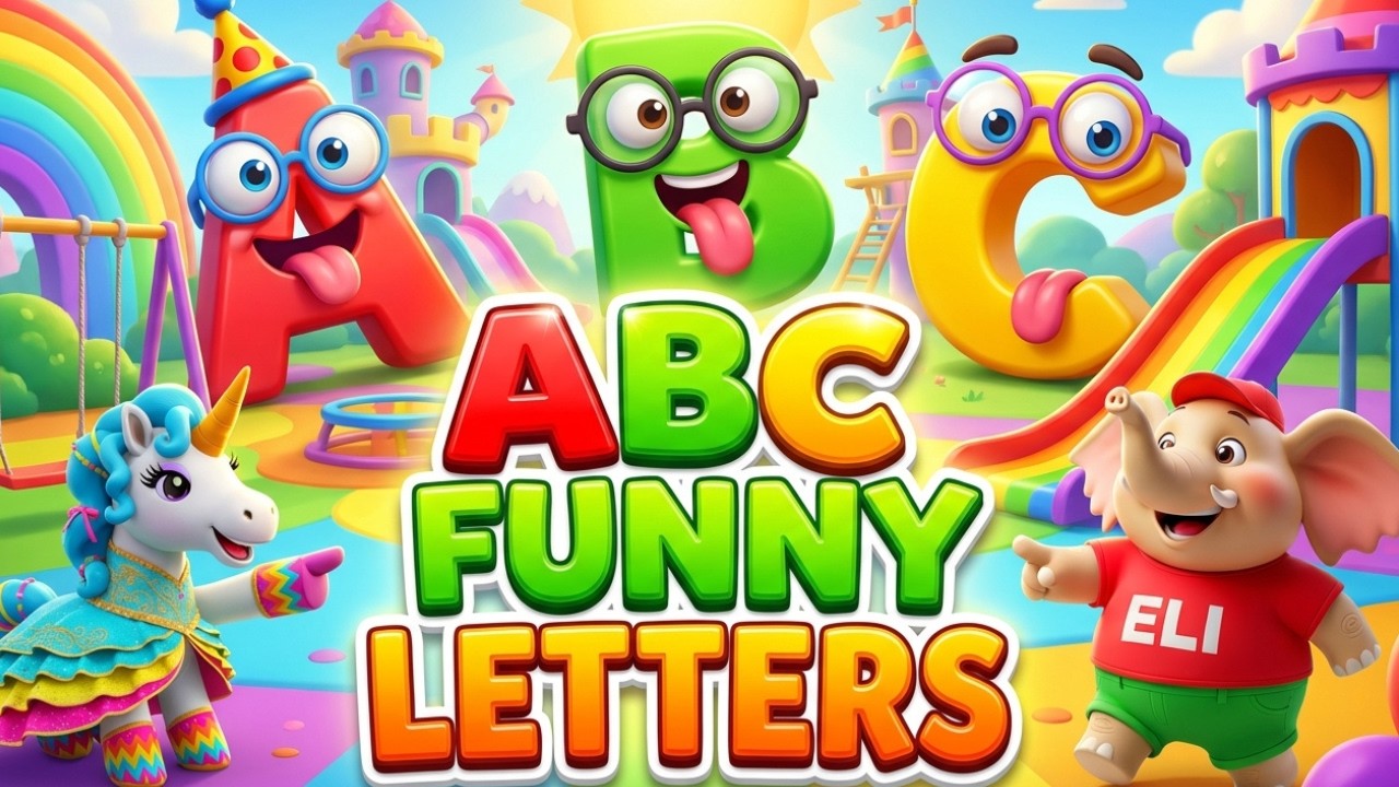 ABC Funny Letters | Learn A to Z Alphabet with Silly | Elephant ELI & Unicorn | ABC Spotlight