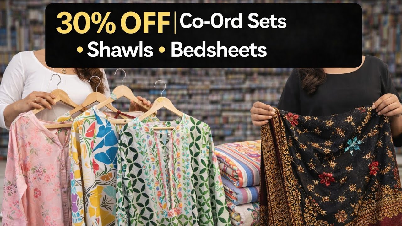 Trending Items 😍 | 30% OFF Co-Ord Sets, Shawls, Bedsheets